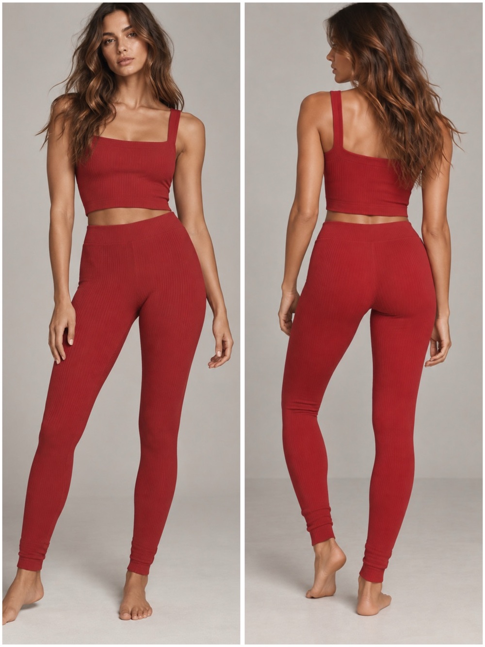 SKIMS Soft Lounge Rib Leggings Brick Red Size M Medium NWT Cozy Designer Luxe